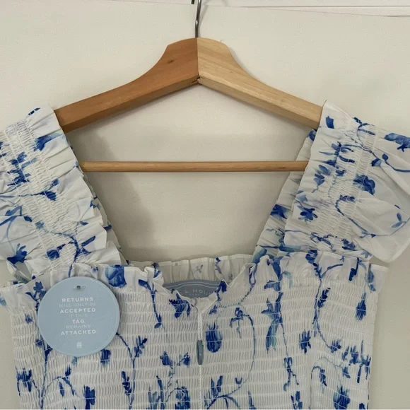 Hill House Home Ellie Nap Dress in Blue Botanical - Picture 5 of 8